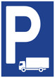 spr122 SignParkRaum - german - Parkplatz: Parken für LKW erlaubt (trucks) - Schild - A2 A3 A4 Poster - g8346