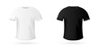 © tashalex - Vector mockup template t-shirt black and white for print design. Realistic front view illustration.