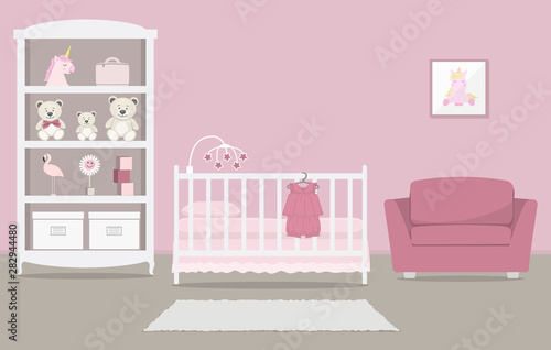 Kid S Room For A Newborn Baby Interior Bedroom For A Baby Girl In