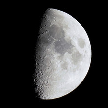 First Quarter Moon Seen With Telescope