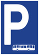 spr124 SignParkRaum - german - Parkplatz: Parken für Busse erlaubt (bus) - Schild - A2 A3 A4 Poster - g8348