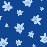 Fototapeta Motyle - Blue Flowers Pattern