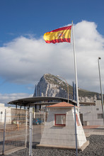 Spanish Flag Weaving At Gibraltar Border