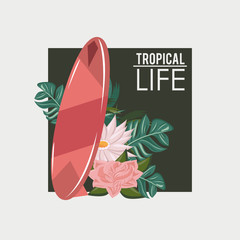 Poster - Tropical life and beach summer card