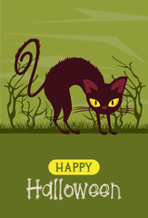 Poster - Happy halloween season card with cartoons