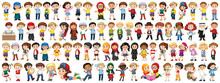 Children With Different Nationalities On White Background