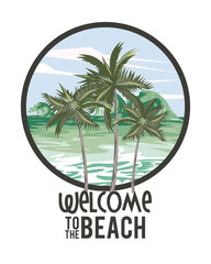 Wall Mural - Welcome to the beach summer card