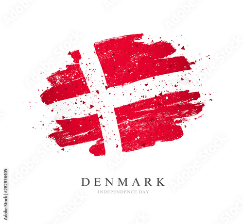 Flag of Denmark. Vector illustration on a white background. Fotobehang