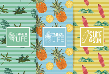 Sticker - Beach and summer set of cards