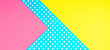 Texture background of fashion papers in memphis geometry style. Yellow, blue, pink colors