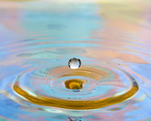 Colored water drop splash  