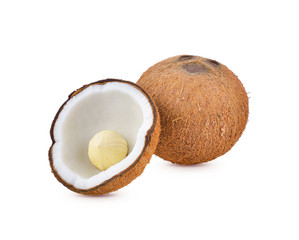 Canvas Print - coconut  fruit on white background