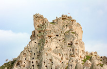 Cave Town And Rocks Mountaine Valley In Cappadocia, Turkey