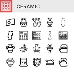 Sticker - set of ceramic icons such as tile, portugal, vase, pottery, tiles, sink, ceramic, teapot, handicraft