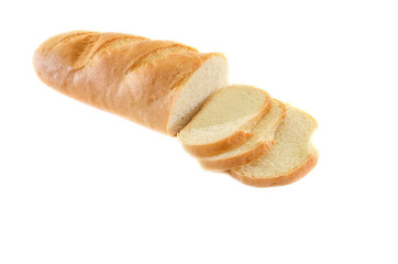 long loaf isolated on a white background. Delicious Ukrainian bread