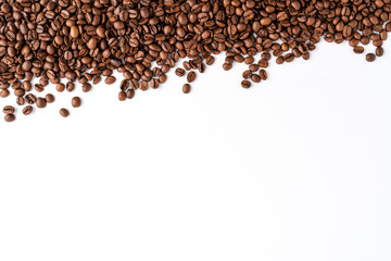 Coffee beans isolated on white background.