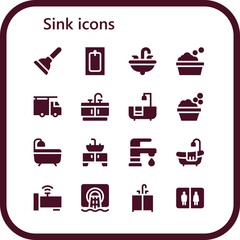 Sticker - sink icon set