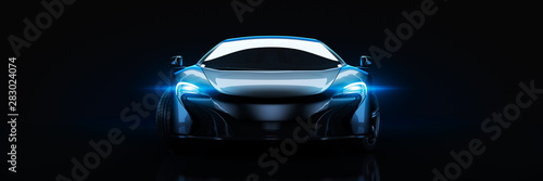 Fotografía Sports car, studio setup, on a dark background. 3d rendering