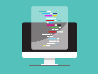 Wall Mural - coding vector flat design