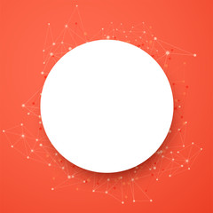 Wall Mural - global communication round paper with colorful network.