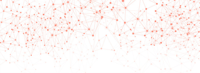 Wall Mural - global social communication horizontal banner with network mesh.