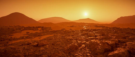 Wall Mural - a great day on mars (3d rendering)