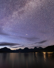 Lake McDonald, Glacier National Park At Night With The Milky Way