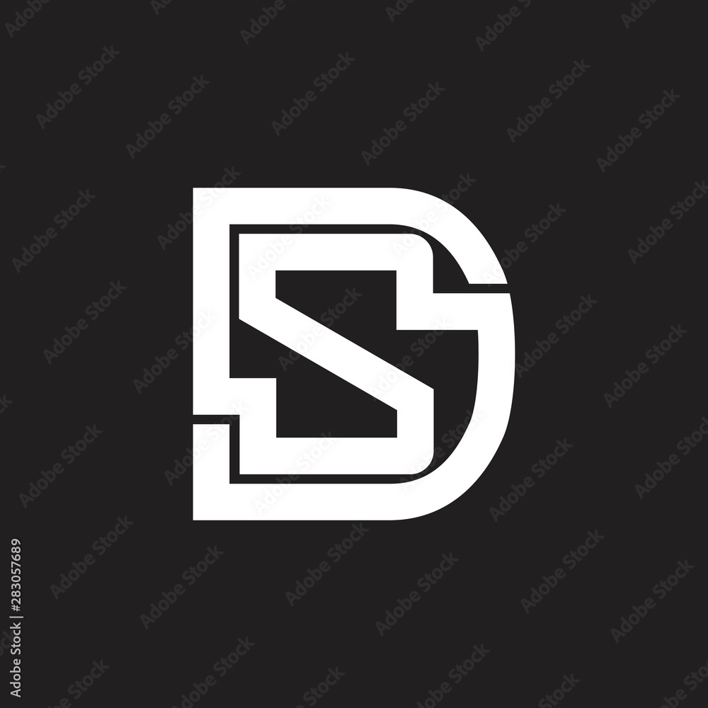 letter ds simple geometric linear logo vector Stock Vector | Adobe Stock