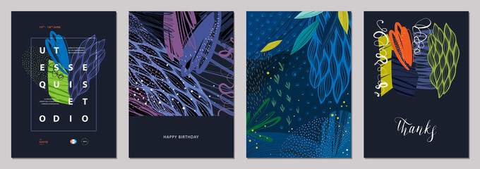 Wall Mural - set of abstract creative templates.
