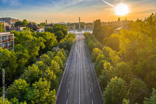 Budapest Hungary Aerial Drone View Of Andrassy Street At Sunrise With Heroes Square Hosok Tere At Background At Summer Time Buy This Stock Photo And Explore Similar Images At Adobe Choose from over a million free vectors, clipart graphics, vector art images, design templates, and illustrations created by artists worldwide! adobe stock