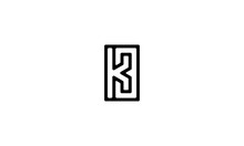 Black White Initial Letter K With Number 3 Logo Design Template