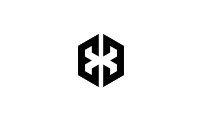 Wall Mural - Black Initial Letter E3 3E X logo concept