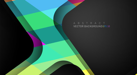 geometric vector background overlap layer on black space for text and background design