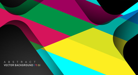 geometric vector background overlap layer on black space for text and background design