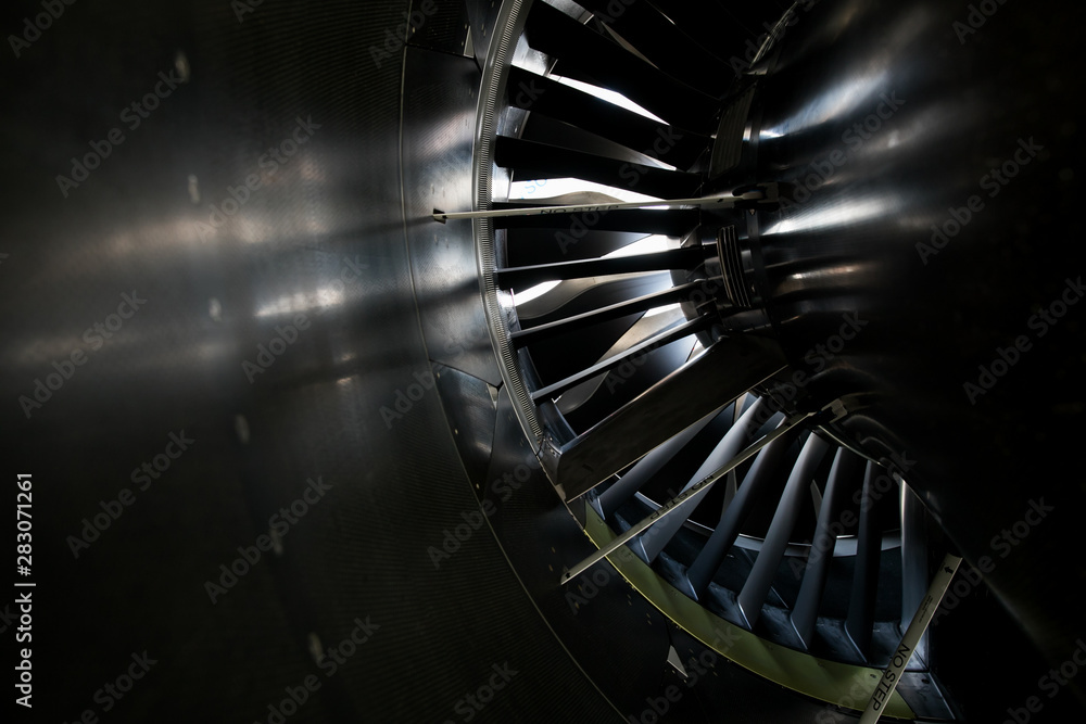 Airbus A320 NEO engine. Modern aircraft. CFM Leap-1A engine. Airplane engine. Aircraft engine blades.