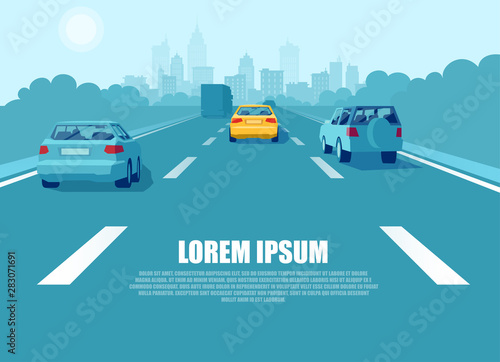 Fotografía Vector of a city transport driving on a highway