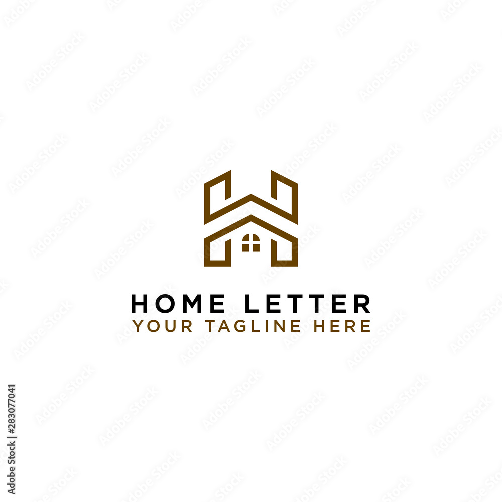 Elements of a Home Logo Design Template with Letter H. - Vector S Stock ...