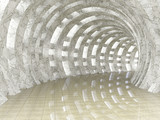 Fototapeta Do przedpokoju - Abstract marble round tunnel 3D rendering