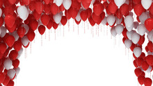 White And Red Party Balloons Isolated On White Background 