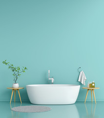 Wall Mural - Bathroom interior bathtub for mockup, 3D rendering