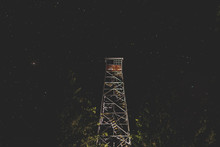 Retired Firetower At Night