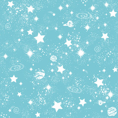 Wall Mural - Space Galaxy constellation seamless pattern print could be used for textile, zodiac star yoga mat, phone case