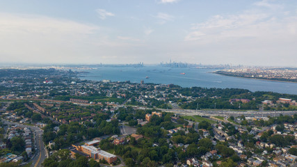 Wall Mural - Aerial Drone Staten Island Verrazano Bridge Brooklyn