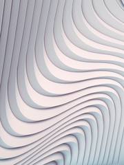 Wall Mural - Wave bend white abstract background surface. Digital illustration. 3d rendering