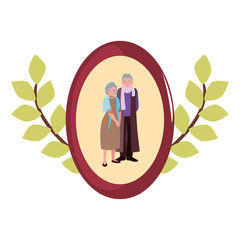 Sticker - happy grandparents day flat design