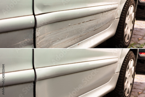 Car dent repair before and after
