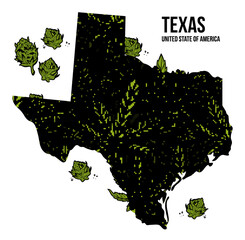 Wall Mural - Texas USA cannabis print design