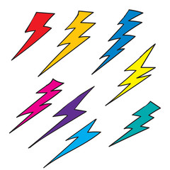 Wall Mural - doodle thunder collection illustration handdrawn colorful style vector