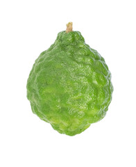 Wall Mural - A whole fresh bergamot or kaffir fruits isolated on white background.