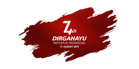 Wall Mural - 17 August. Indonesia Happy Independence Day greeting card, dirgahayu republik indonesia, 74th anniversary, translation: long live the republic of indonesia